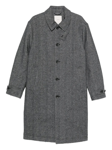  Calvin Klein Single-breasted Herringbone Coat - Black 