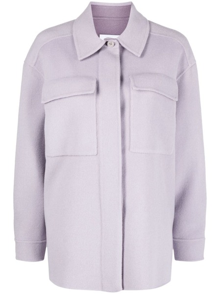  Calvin Klein Spread-collar Wool Shirt Jacket - Purple 