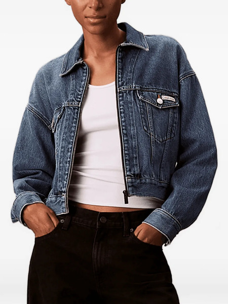  Calvin Klein Zip-up Denim Jacket - Blue 