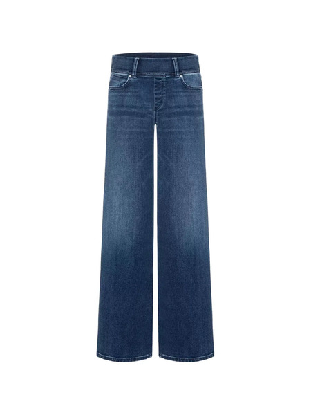  Cambio Elasticated-waist Wide-leg Jeans - Blue 