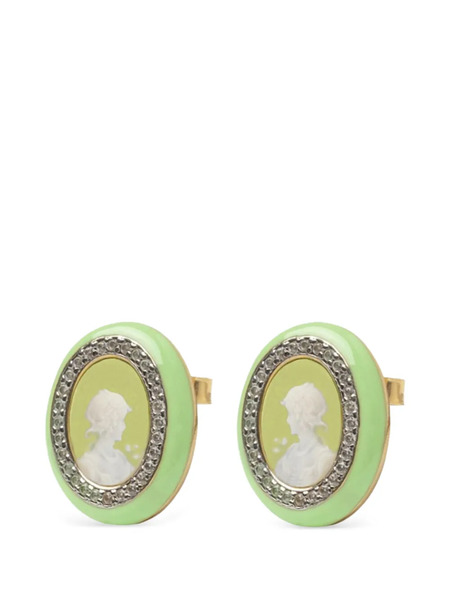  Cameo & Beyond Glam Ladies Stud Earrings - Gold 