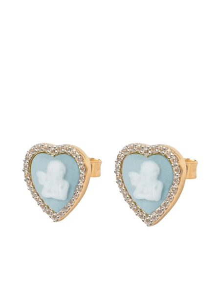  Cameo & Beyond Sparkling Cherubs Stud Earrings - Gold 