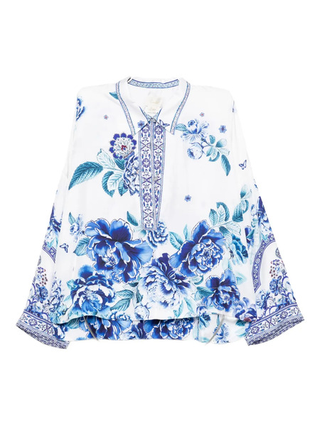 Camilla A Ceramic Garden Blouse - White 