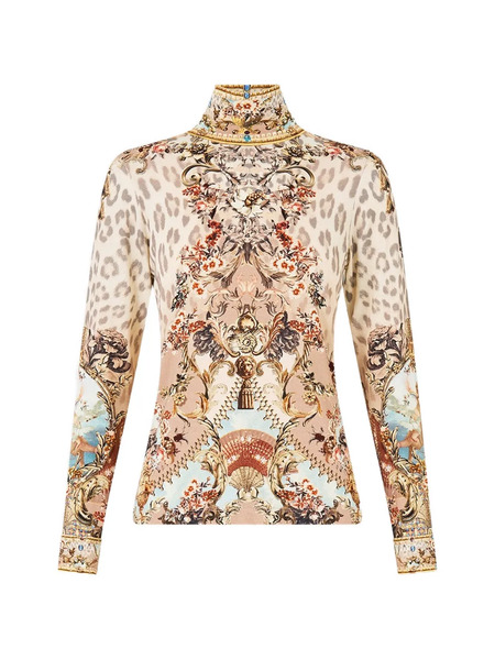  Camilla Aranjuez Animalia Turtleneck Blouse - Neutrals 