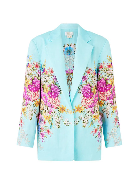  Camilla Boyfriend Floral-pattern Blazer - Blue 