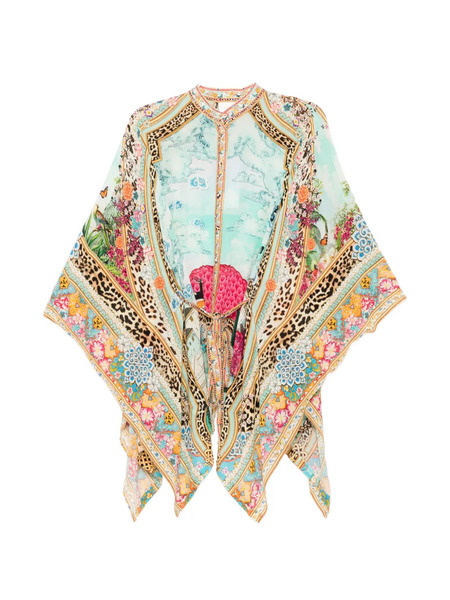  Camilla Button Scarf Blouse - Blue 