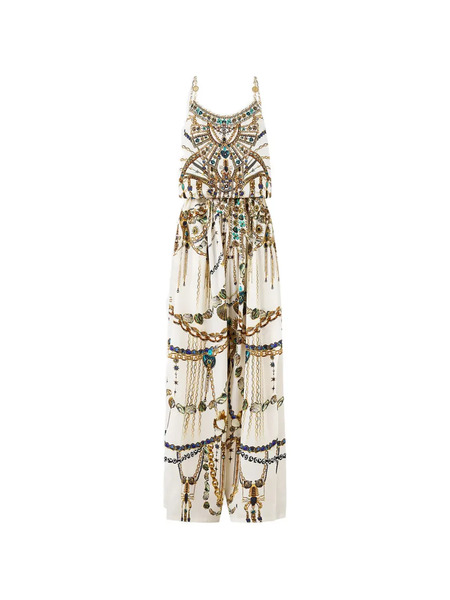  Camilla Chain-print Jumpsuit - White 