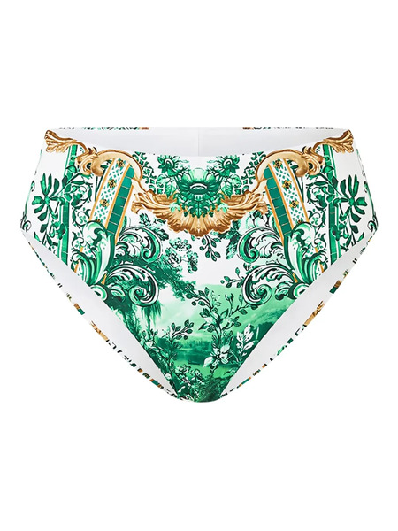  Camilla Corridor Of Calm Patterned Bikini Bottoms - Green 