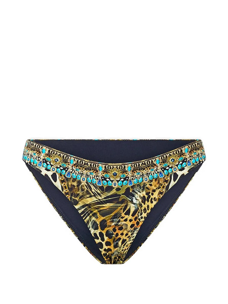  Camilla Crystal-embellished Bikini Bottom - Brown 