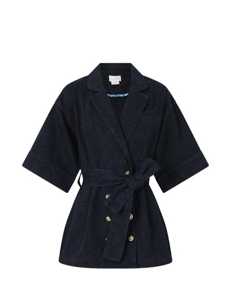  Camilla Double-breasted Belted Jacket - Blue 