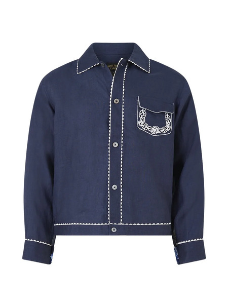  Camilla Embroidered Cropped Jacket - Blue 