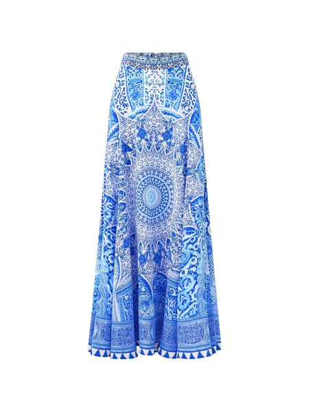  Camilla Flared Maxi Skirt - Blue 