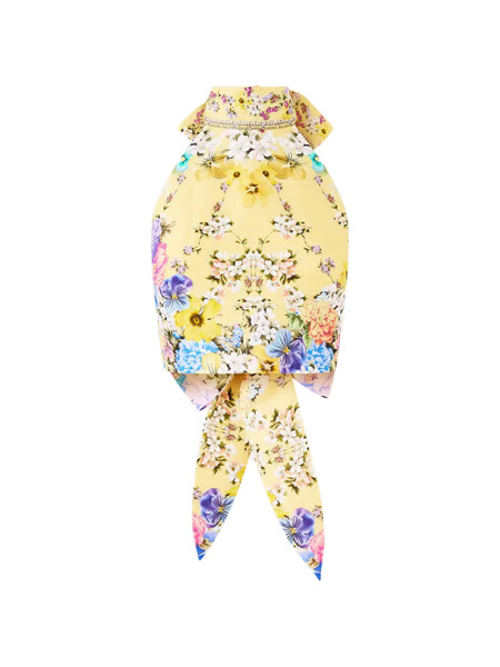  Camilla Floral Halterneck Top - Yellow 