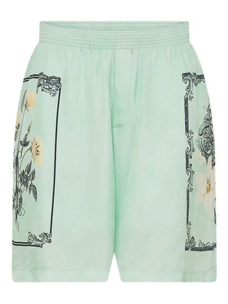  Camilla Floral-pattern Silk Shorts - Green 