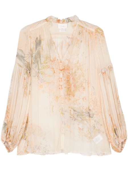  Camilla Floral-print Blouse - Neutrals 
