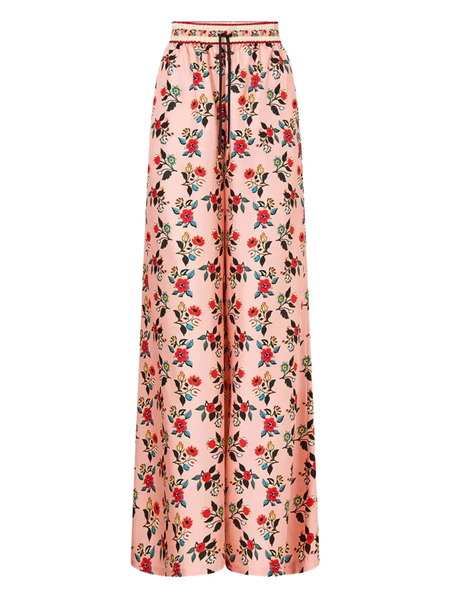  Camilla Floral-print Drawstring Trousers - Pink 