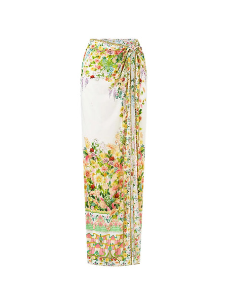  Camilla Gathered Split Sarong - White 