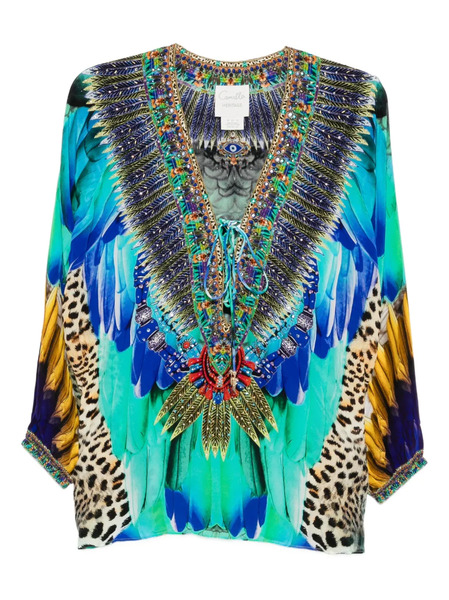  Camilla Graphic-print Blouse - Blue 