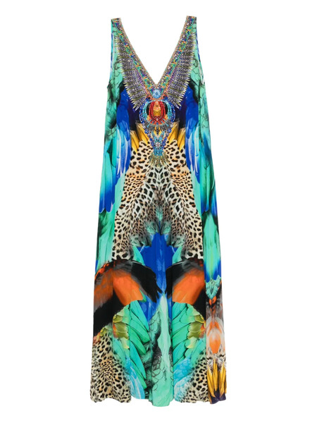  Camilla Graphic-print Flared Jumpsuit - Blue 