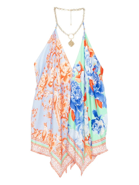  Camilla Knotted Scarf Top - Blue 