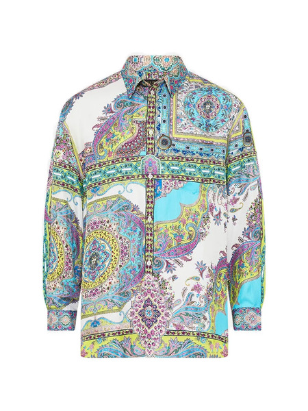  Camilla Oversized Printed Shirt - White 