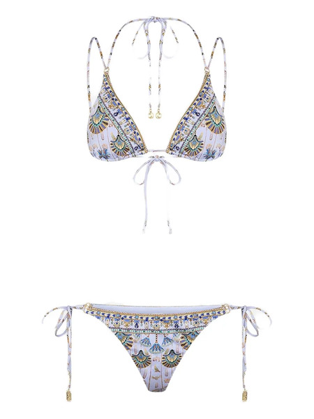  Camilla Patterned Embellished Swimsuit - White 