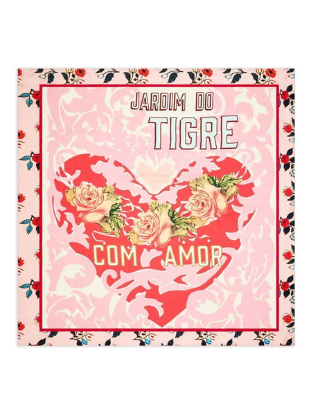  Camilla Patterned Square Silk Scarf - Pink 