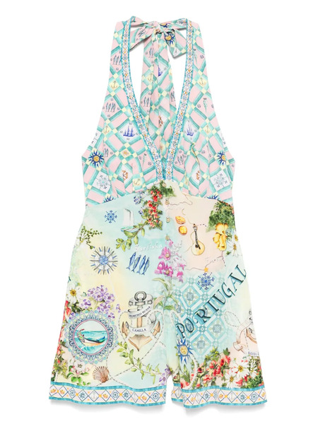  Camilla Silk Jumpsuit - Blue 