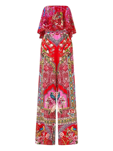  Camilla Strapless Frill Jumpsuit - Red 