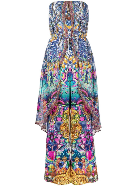  Camilla Strapless Overlay Jumpsuit - Blue 