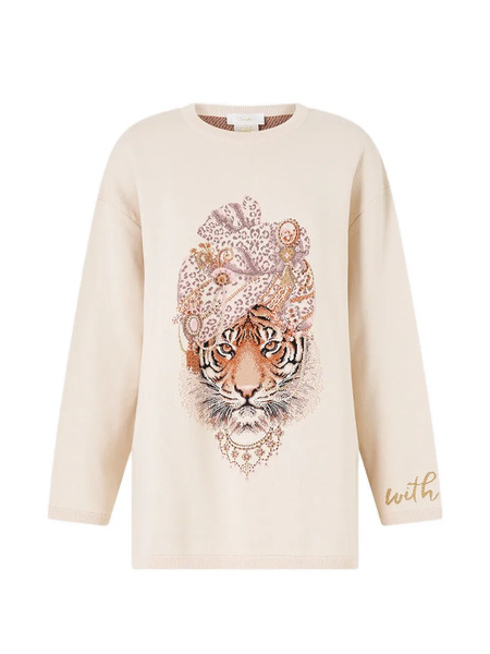  Camilla Tiger-graphic Sweater - Neutrals 