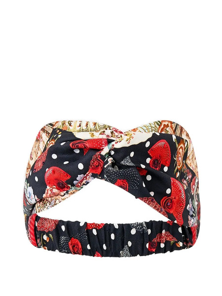  Camilla Twisted Patterned Headband - Black 