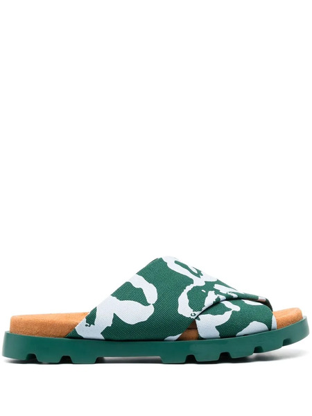  Camper Brutus Printed Cross-strap Sandals - Green 