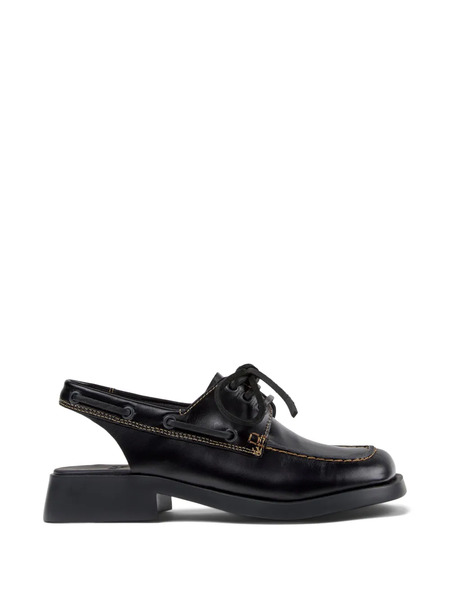  Camper Dana Lace-up Leather Mules - Black 