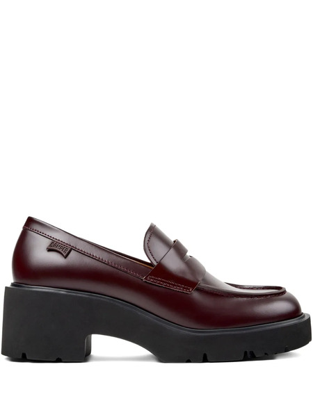  Camper Milah Leather Penny Loafers - Red 