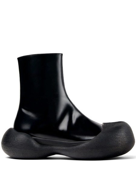  Camperlab Caramba Round-toe Leather Ankle Boots - Black 