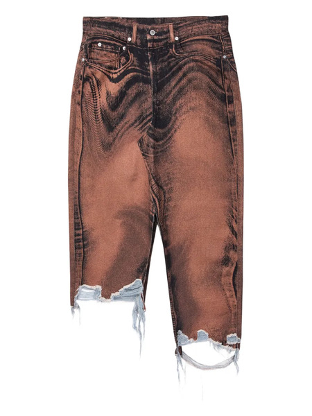  Camperlab Distressed Denim Asymmetric Skirt - Brown 