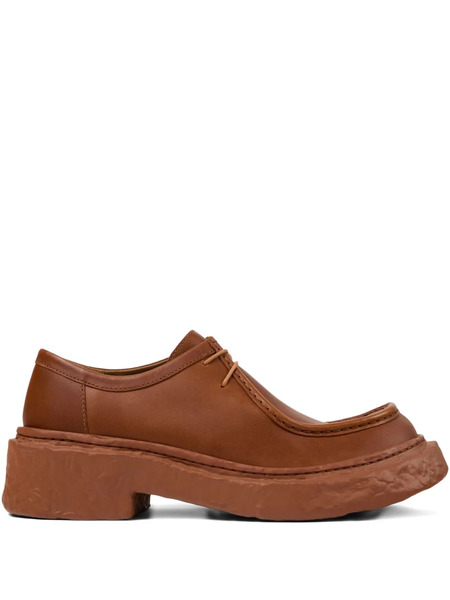  Camperlab Lace-up Leather Platform Shoes - Brown 