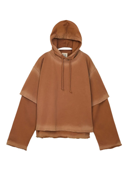 Camperlab Layered Frayed-hem Hoodie - Brown 