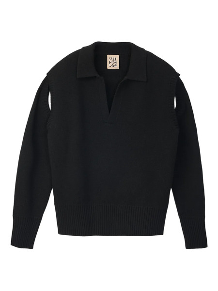  Camperlab Polo-neck Split-sleeves Sweater - Black 