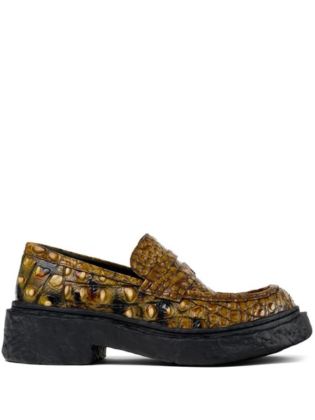  Camperlab Vamonos Croc-effect Leather Loafers - Brown 