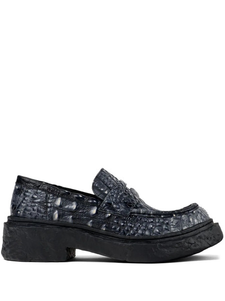  Camperlab Vamonos Croc-effect Leather Loafers - Grey 