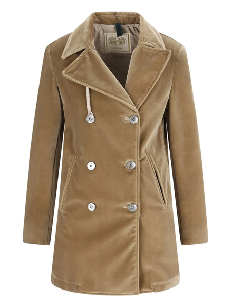  Camplin Double-breasted Velvet Coat - Neutrals 