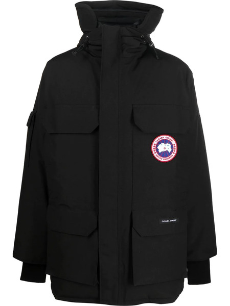  Canada Goose Logo-patch Hooded Down Jacket - Black 