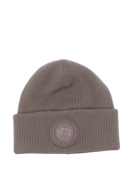  Canada Goose Ribbed Logo-patch Beanie - Grey 