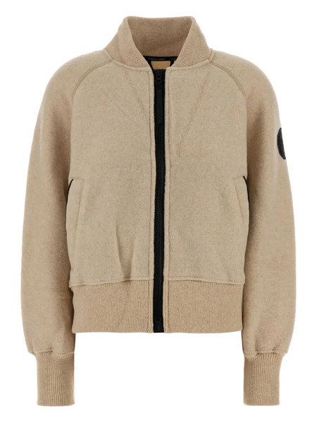  Canada Goose Wool Blend Fleece Bomber Jacket - Neutrals 