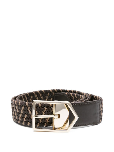  Canali Braided-pattern Belt - Brown 