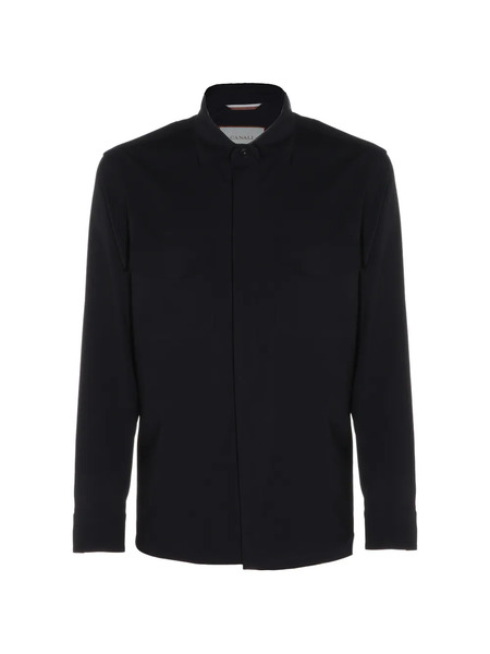  Canali Button-detail Shirt Jacket - Black 