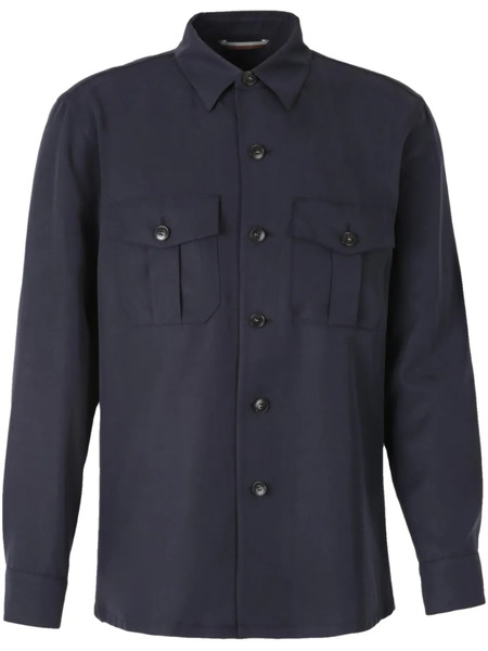  Canali Button-up Overshirt - Blue 