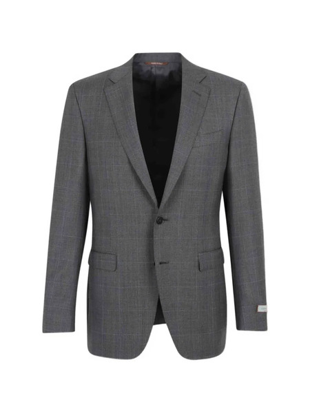  Canali Check Button Suit - Grey 